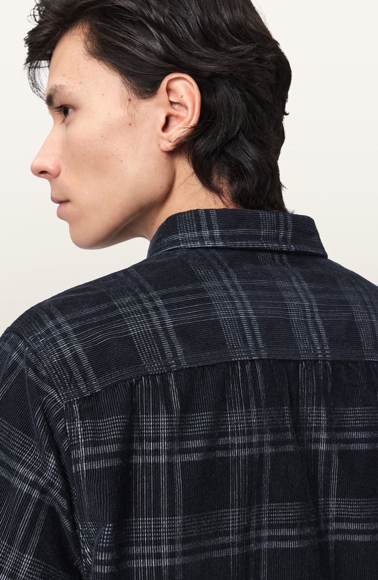 AllSaints Rockley Corduroy Button-Up Shirt, Alternate, color, Surge Black