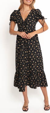 Petal & Pup Zina Floral Puff Sleeve Midi Dress