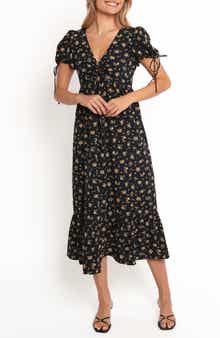 Petal & Pup Zina Floral Puff Sleeve Midi Dress