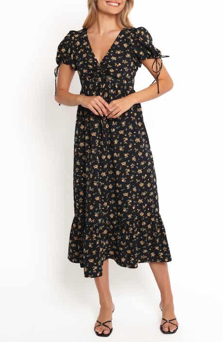 Petal & Pup Zina Floral Puff Sleeve Midi Dress