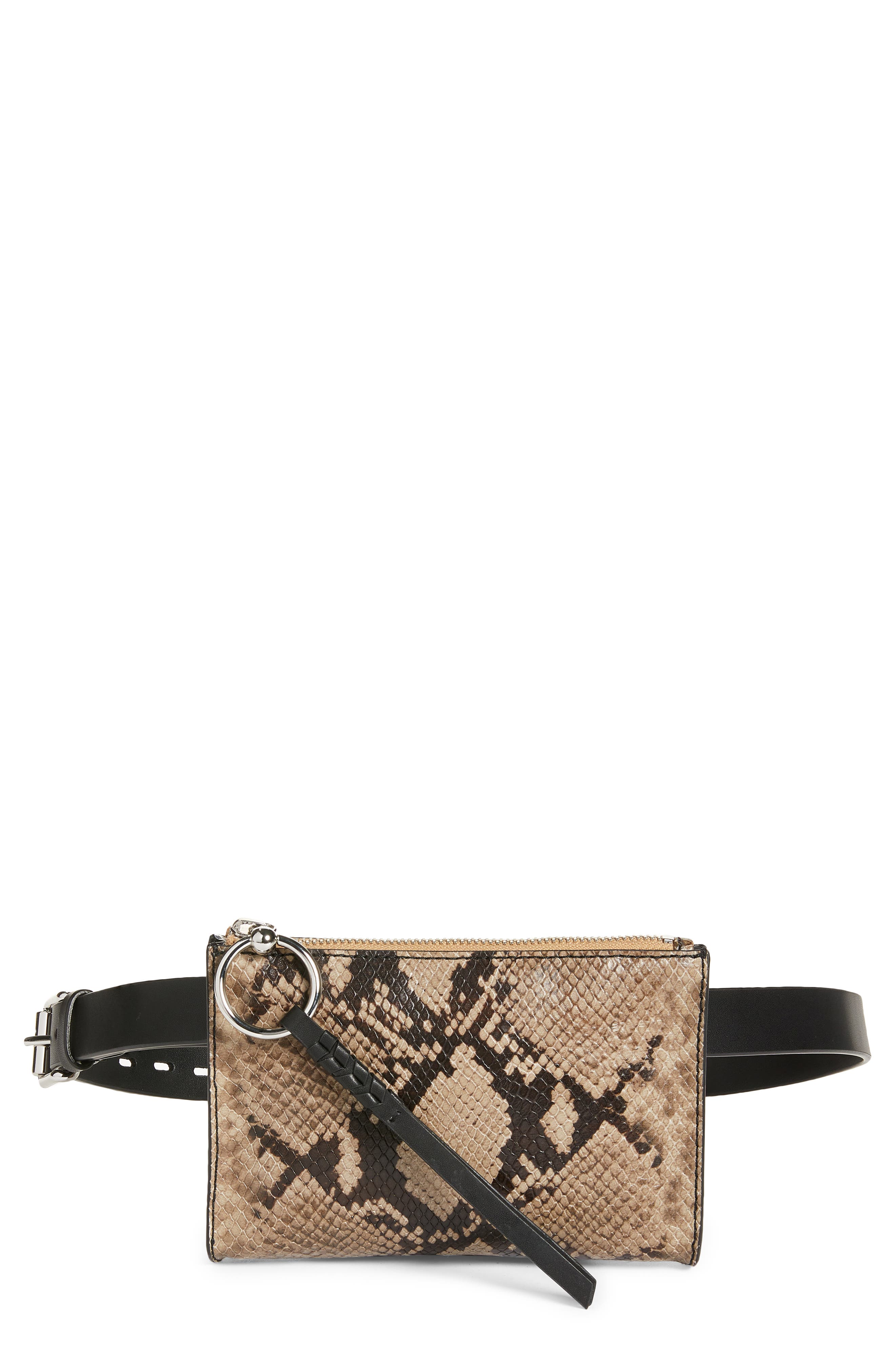 Rebecca Minkoff Snake Print Belt Bag, Main, color, 