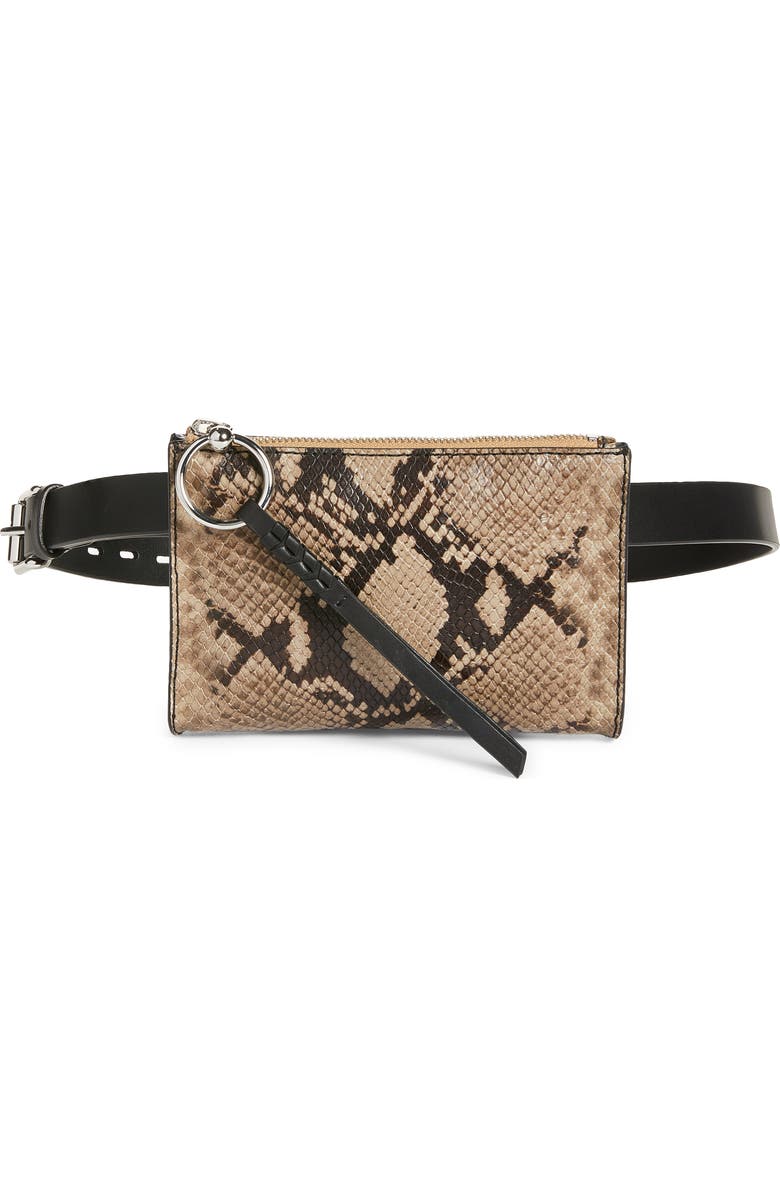 Rebecca Minkoff Snake Print Belt Bag, Main, color,