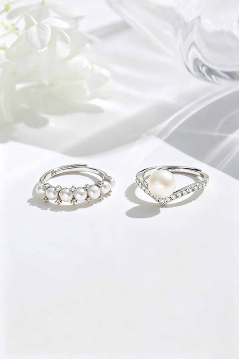 Freshwater Pearl Stackable Ring Set