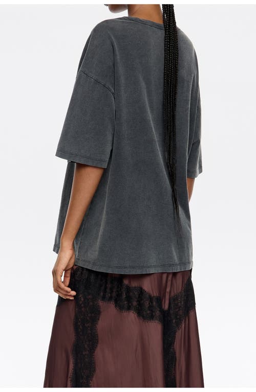 Bimba Y Lola Oversize Logo T-shirt In Black