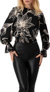 IVONNE Floral Print Smocked Blouse