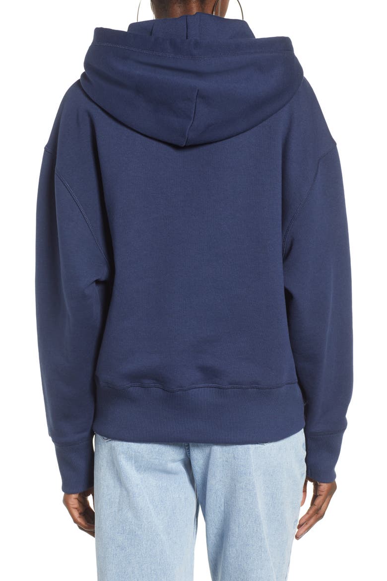 Essential Logo Hoodie, Alternate, color, BLACK IRIS