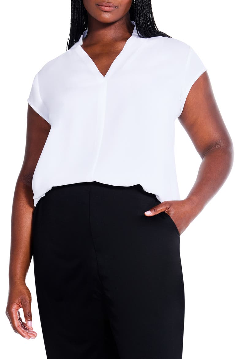 Day to Night Cap Sleeve Top, Main, color, PAPER WHITE