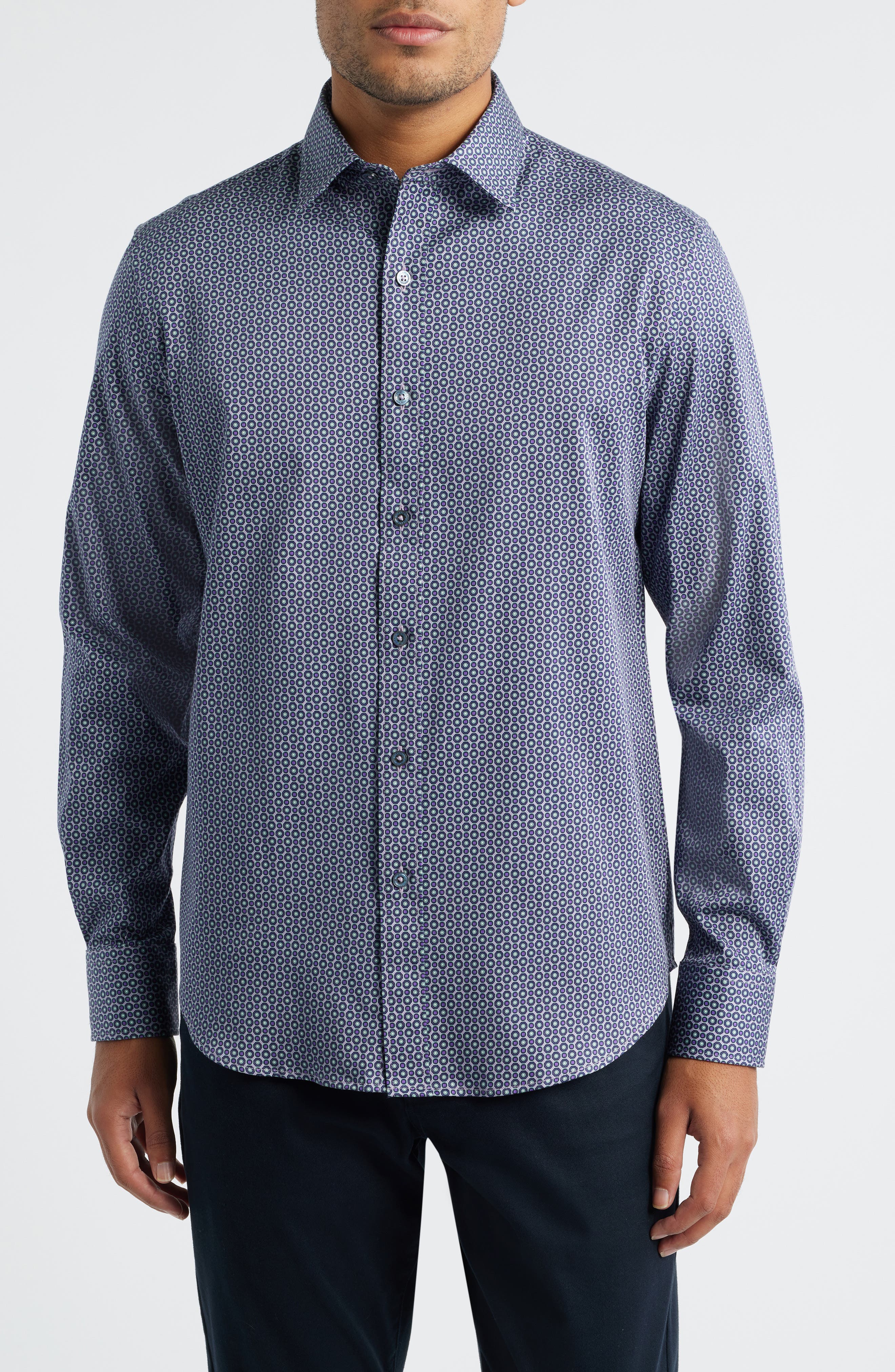 Bugatchi Julian Shaped Fit Button-Up Shirt