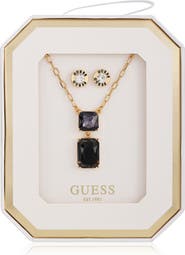 GUESS Pendant Necklace & Stud Earrings Set