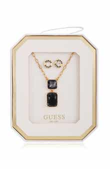 GUESS Pendant Necklace & Stud Earrings Set