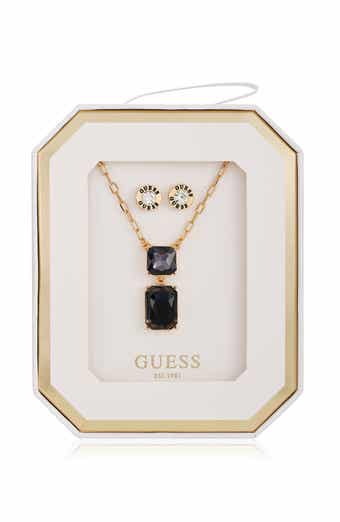 GUESS Pendant Necklace & Stud Earrings Set