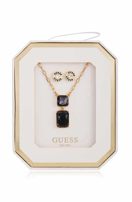 GUESS Pendant Necklace & Stud Earrings Set