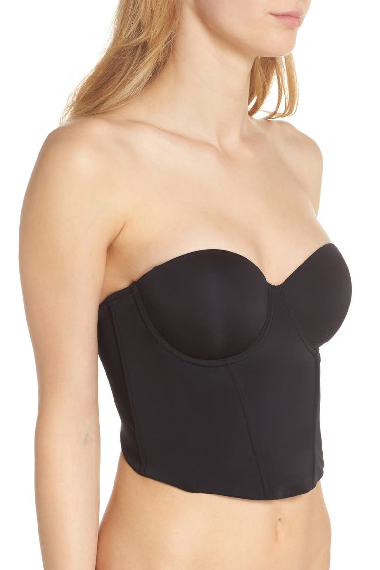 Beautifully Basic Convertible Strapless Underwire Bustier, Alternate, color, BLACK
