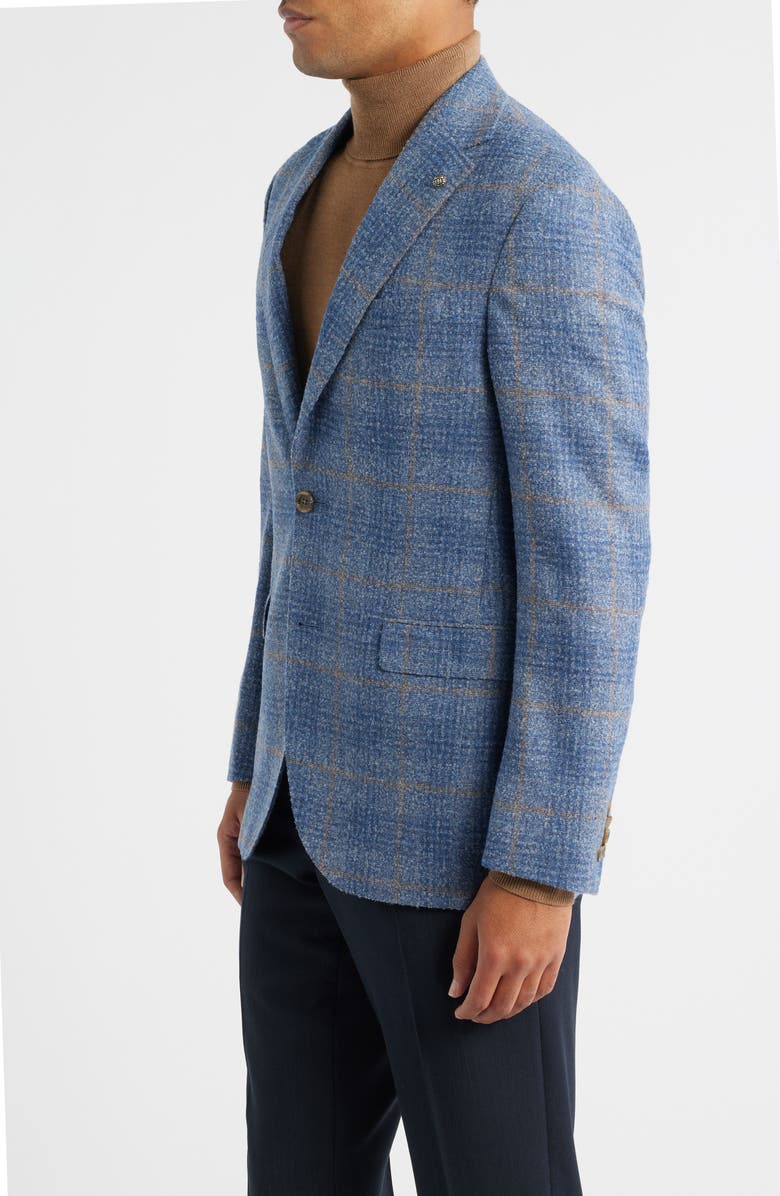 Jack Victor McAllen Blue Windowpane Check Soft Constructed Alpaca & Wool Blend Sport Coat, Alternate, color, 