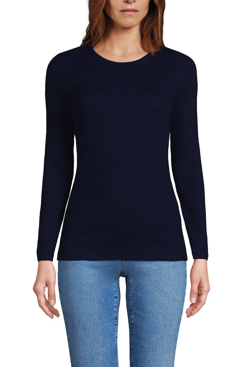 Cotton Rib T-shirt, Main, color, Deep Sea Navy