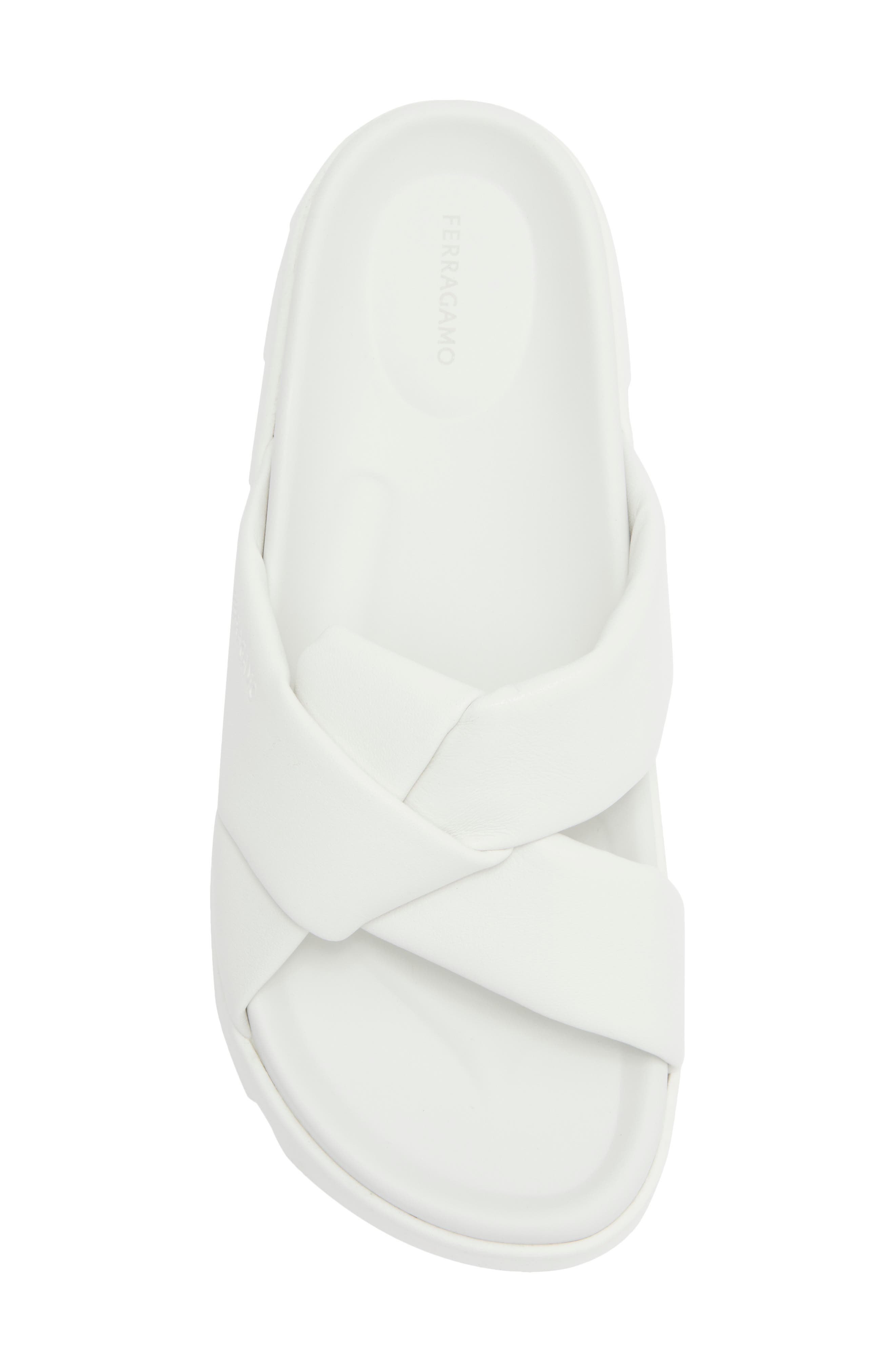 FERRAGAMO Air Lug Slide Sandal, Alternate, color, White