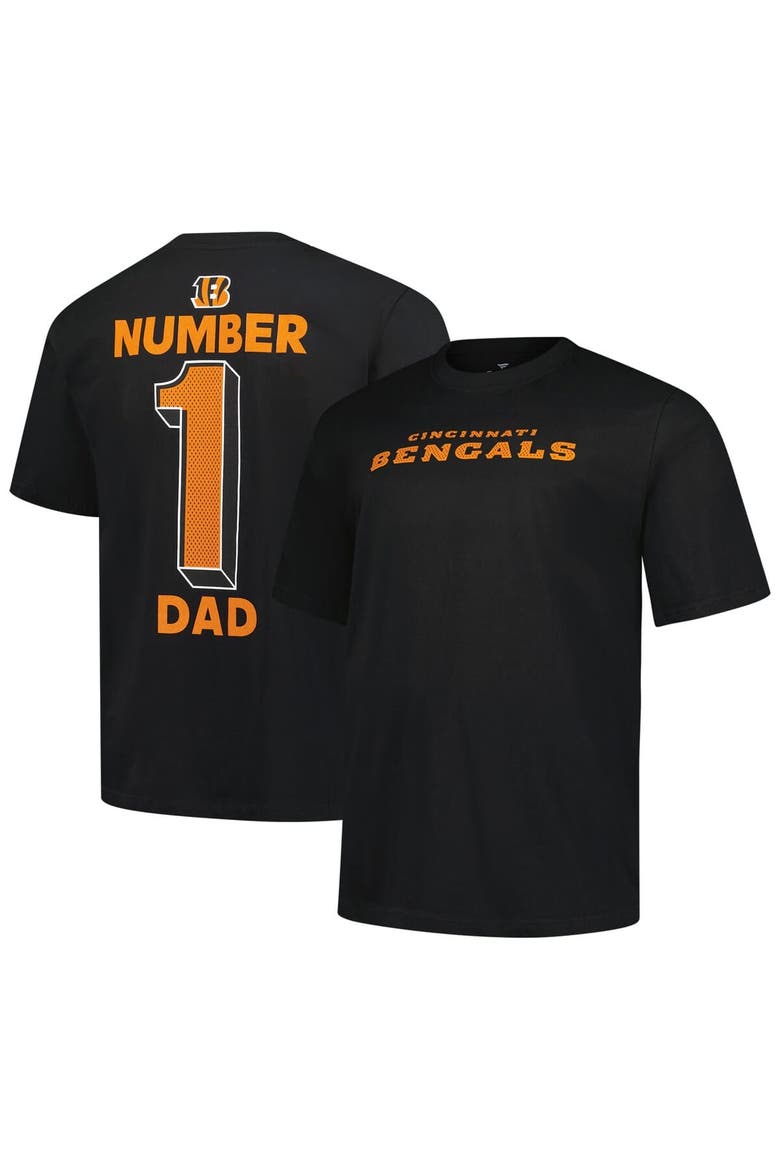 Men's Fanatics  Black Cincinnati Bengals Big & Tall Number One Dad T-Shirt, Alternate, color, Black