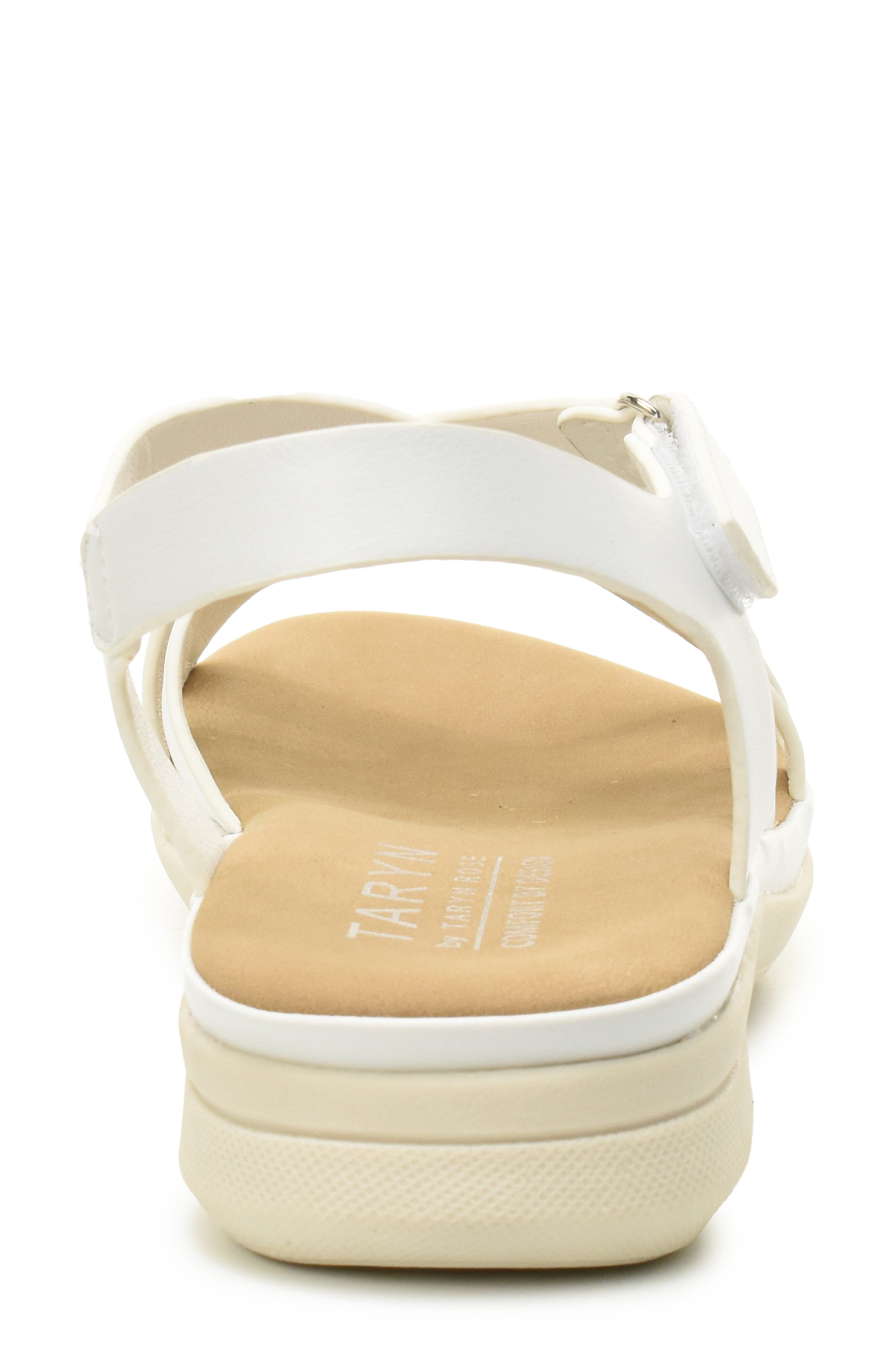 Taryn Rose Lasercut Slide Sandal, Alternate, color, White