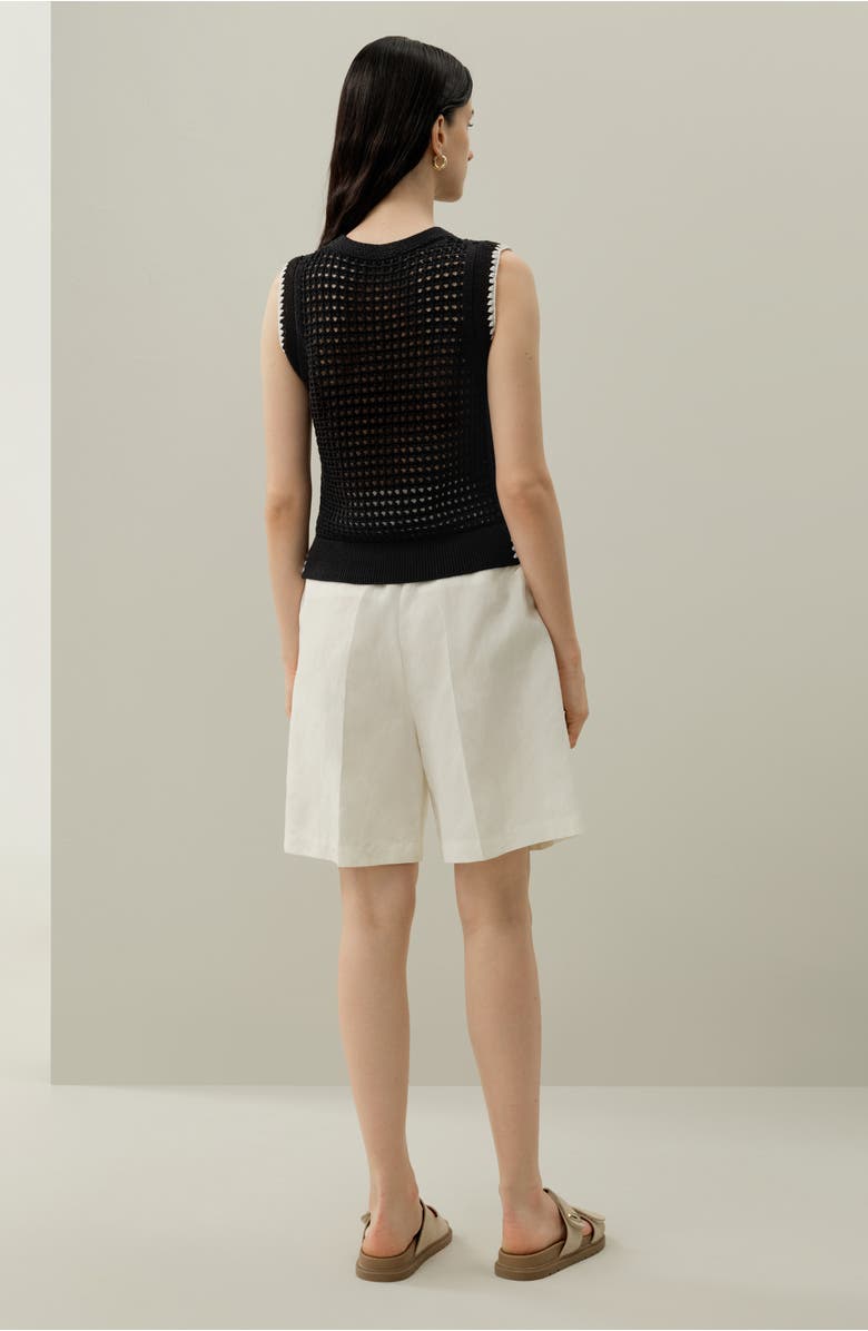 Lilysilk Toscana Pointelle Embroidered Vest, Alternate, color, Black