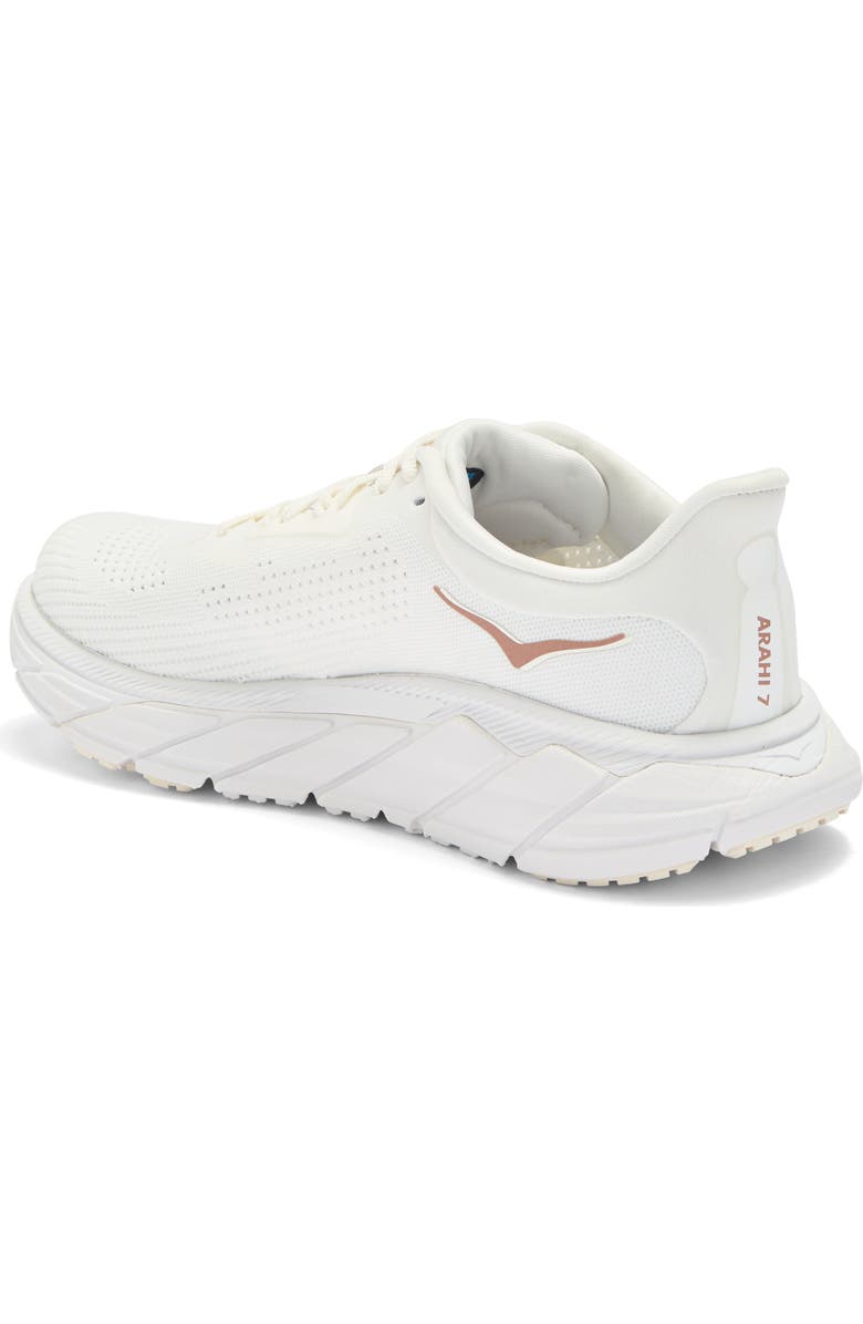 HOKA Arahi 7 Running Shoe, Alternate, color, Blanc De Blanc / Rose Gold