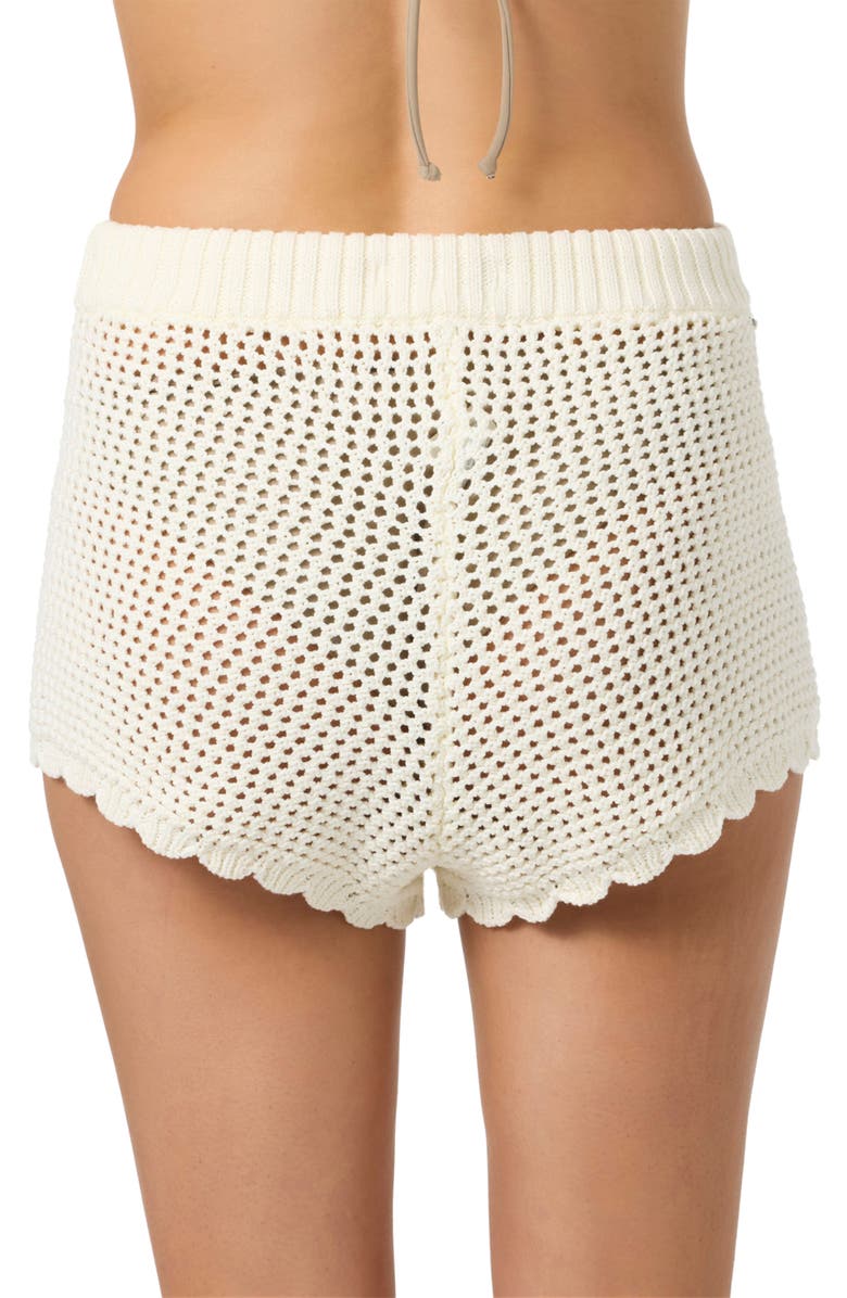 O'Neill Consuelo Open Stitch Cover-Up Shorts, Alternate, color, Winter White