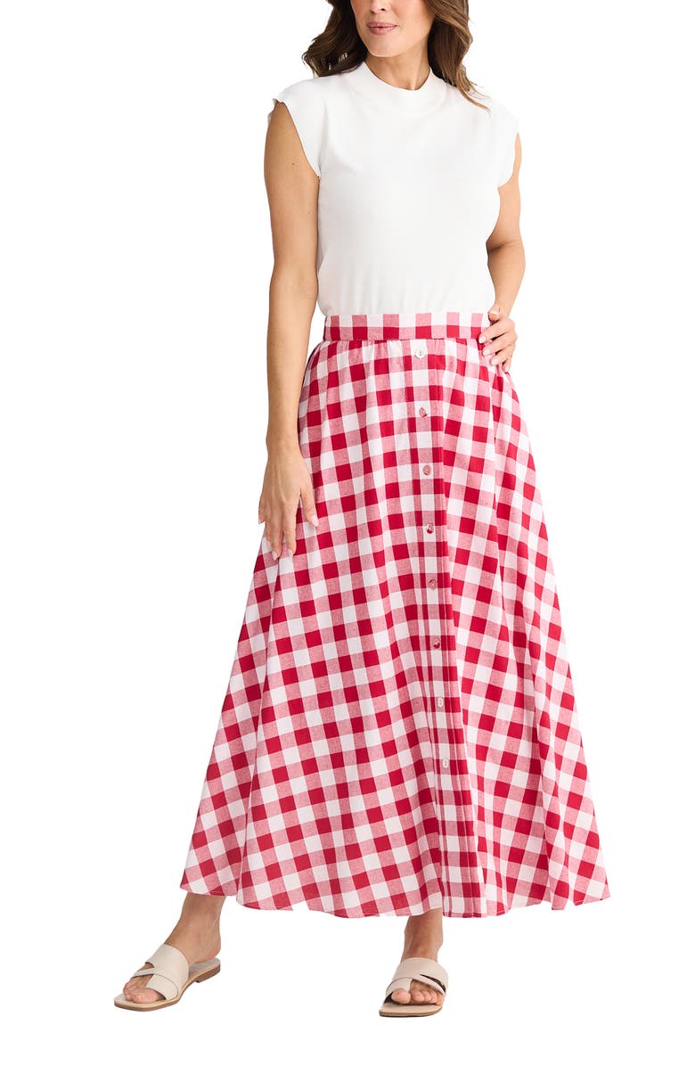 Brave+True Lucy Check Maxi Skirt, Alternate, color, Red Gingham