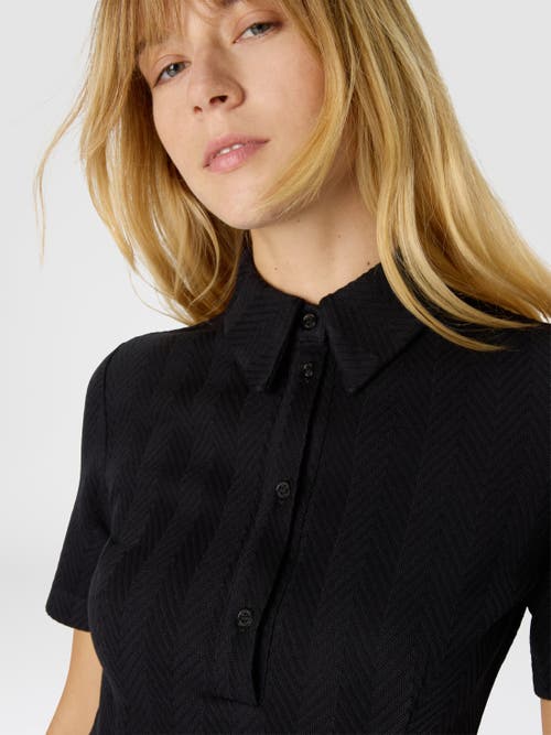 Missoni Polo Mini Dress With Zigzag Pattern In Black