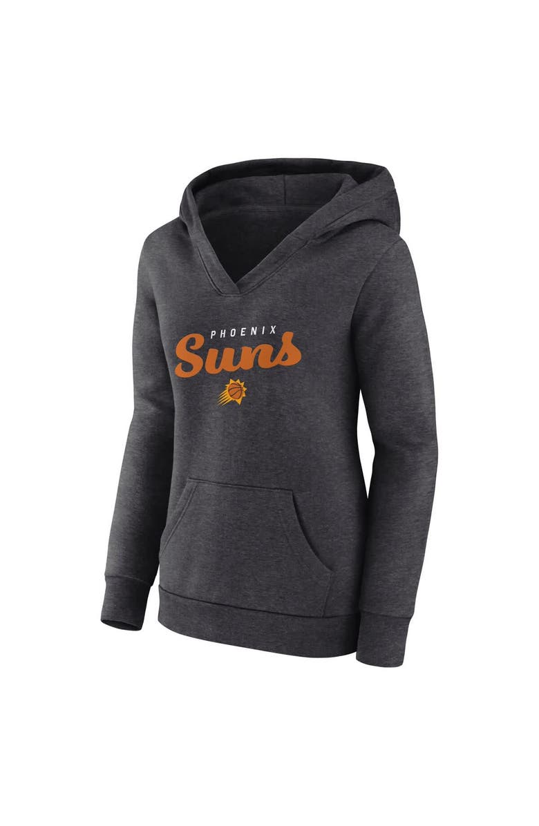 Logo Athletic Women
s Logo Athletic Heather Charcoal Phoenix Suns Triumphant V-Neck Pullover Hoodie, Alternate, color, Heather Charcoal