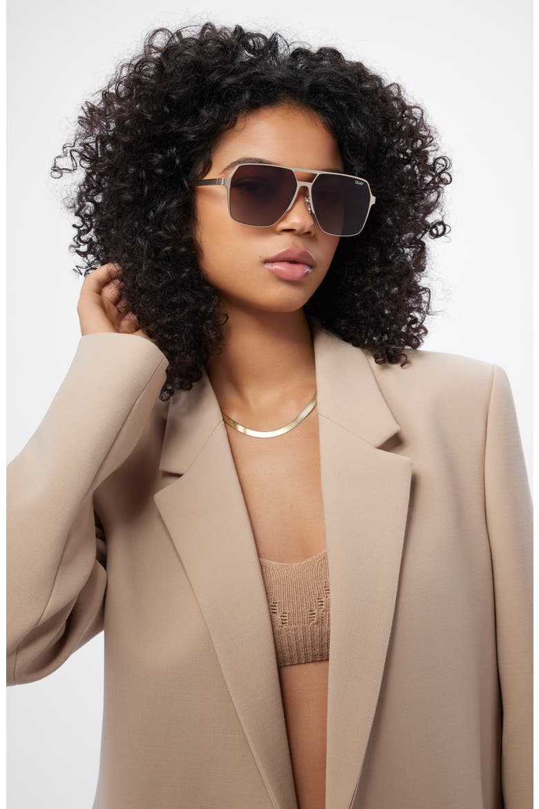 Backstage Pass 60mm Polarized Aviator Sunglasses, Main, color, GOLD/ BROWN POLARIZED