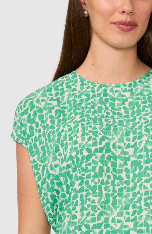 Halogenr Halogen(r) Geo Print Cap Sleeve Shell In Vivid Green