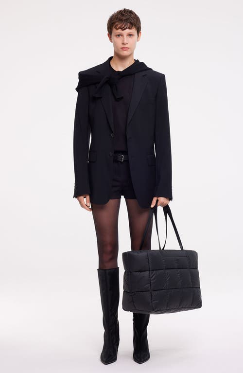 Veecollective Porter Marché Water Resistant Quilted Recycled Nylon Tote In Matte Black