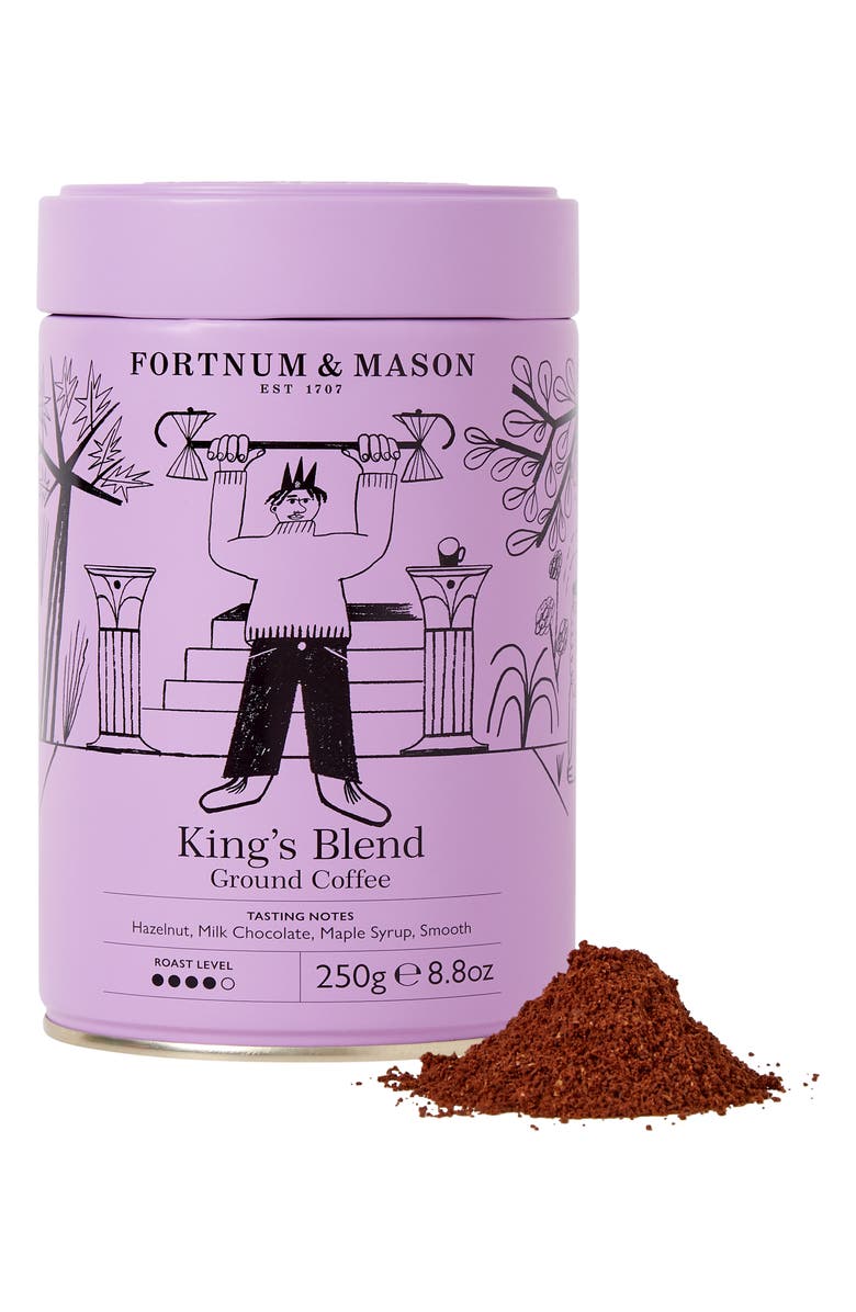 Fortnum & Mason King's Blend Ground Coffee Tin, Main, color, Pastel Purple