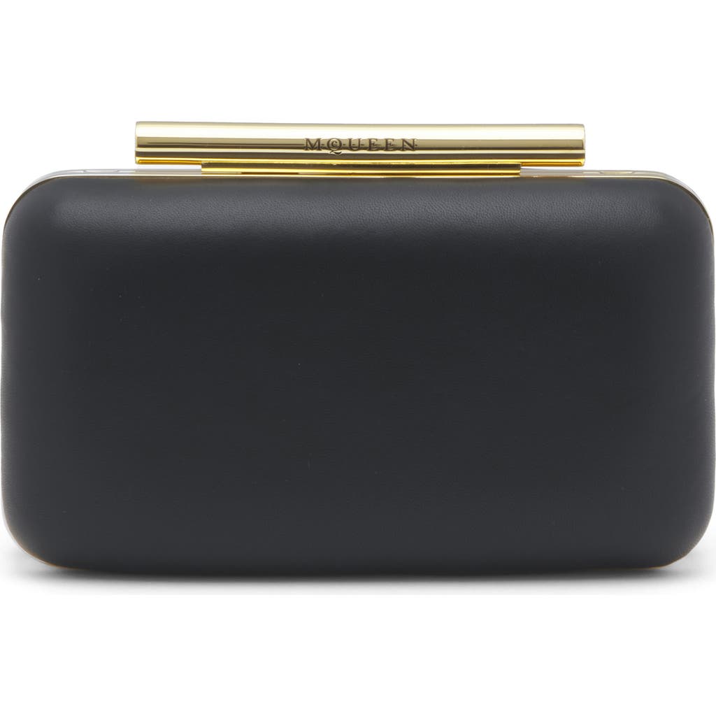 Alexander Mcqueen T-bar Box Clutch Bag In Black/gold