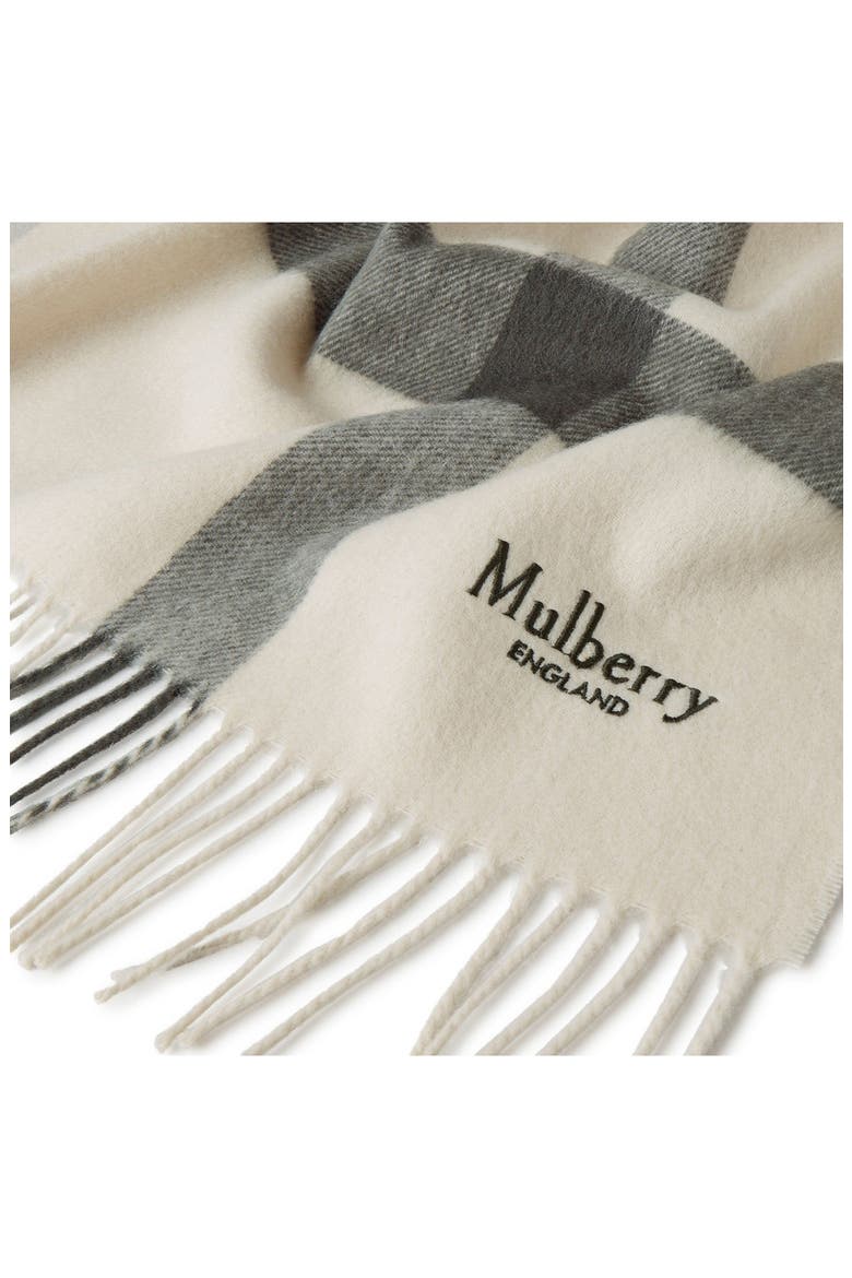 Check Merino Wool Scarf, Alternate, color, EGGSHELL/ OLIVE