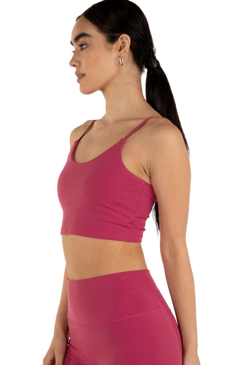 Melanie Crop Cloudlux Bra, Alternate, color, Fuschia