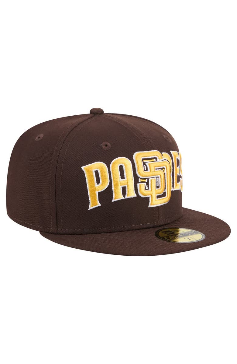 New Era Men's New Era Brown San Diego Padres Overlap 59FIFTY Fitted Hat, Alternate, color, Brown