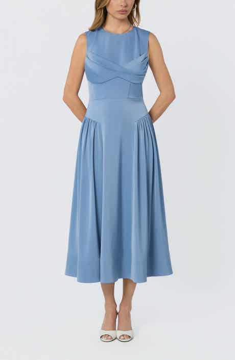 Seraphina Pleated Twist Corset Midi Dress