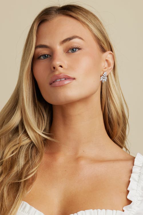 Untamed Petals Carla Crystal Stud Earrings In Metallic