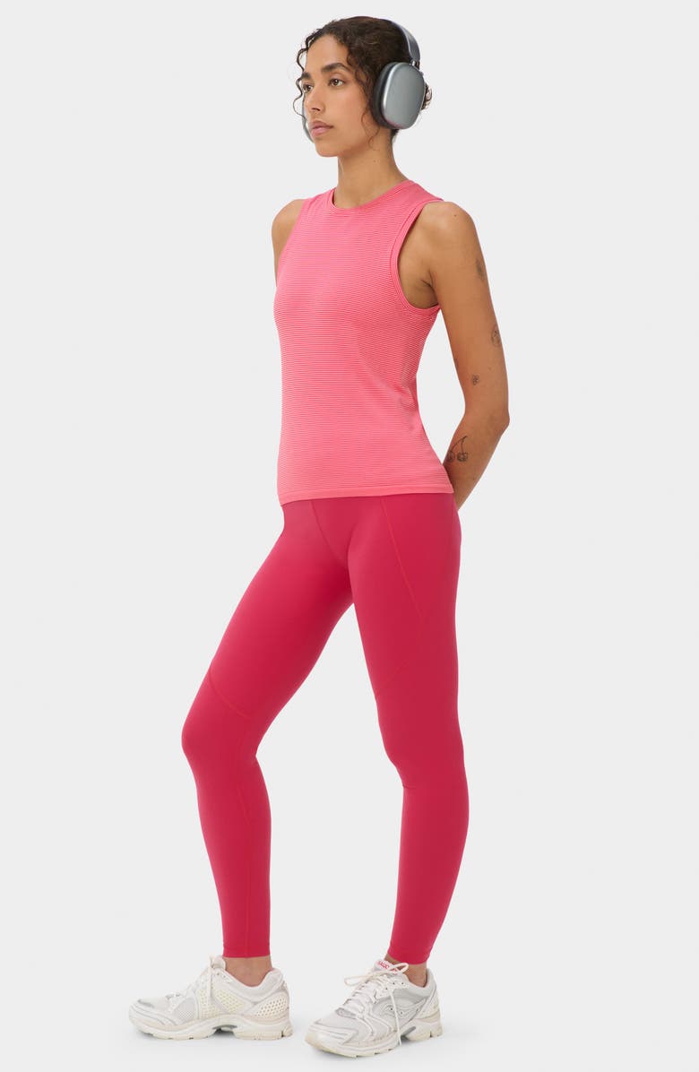 Sweaty Betty Seamless Stripe Tank, Alternate, color, Crimsonred Drop Needle Stripe