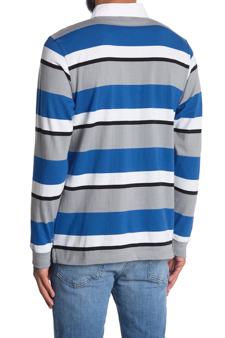 Stripe Rugby Polo, Main, color, BLUE