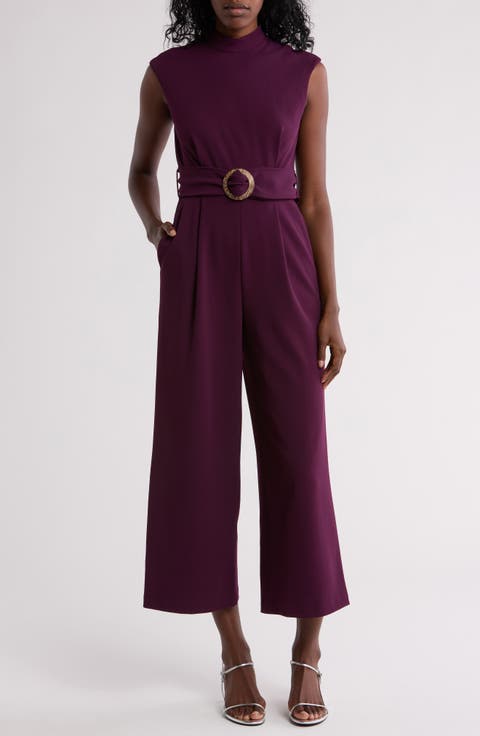Belted Scuba Crepe Jumpsuit