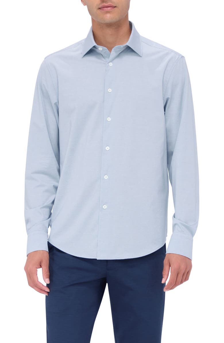 Bugatchi James OoohCotton<sup>®</sup> Button-Up Shirt, Main, color, Air Blue