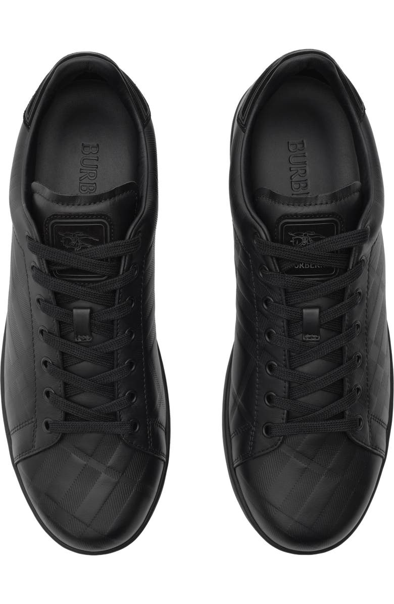 Burberry Embossed Check Leather Set Sneakers, Alternate, color, Black