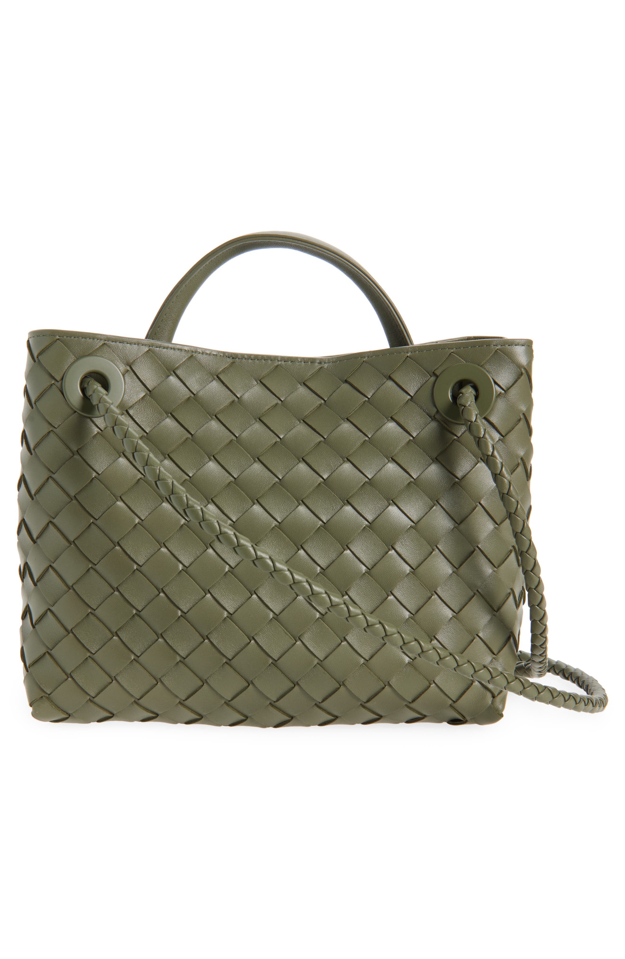 Bottega Veneta Small Andiamo Intrecciato Shoulder Bag, Alternate, color, 3297 Pickle-Vin Si