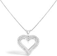 Haus of Brilliance .925 Sterling Silver 1.0 Ctwt Diamond Open Heart Pendant Necklace