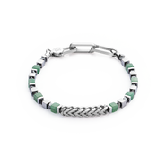 COEUR DE LION Bracelet Precious Cubes & Chain Green-Silver