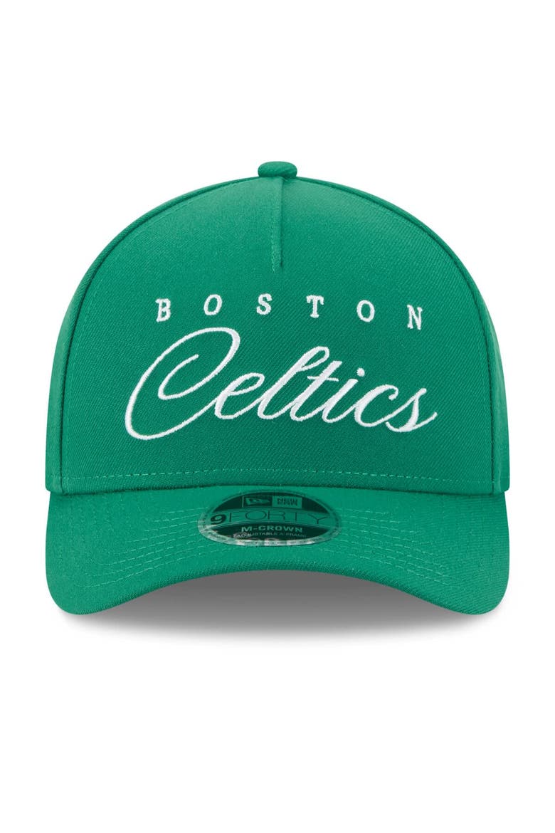 Men's New Era Kelly Green Boston Celtics 2025 NBA Draft M-Crown A-Frame 9FORTY Adjustable Hat, Alternate, color, Kelly Green