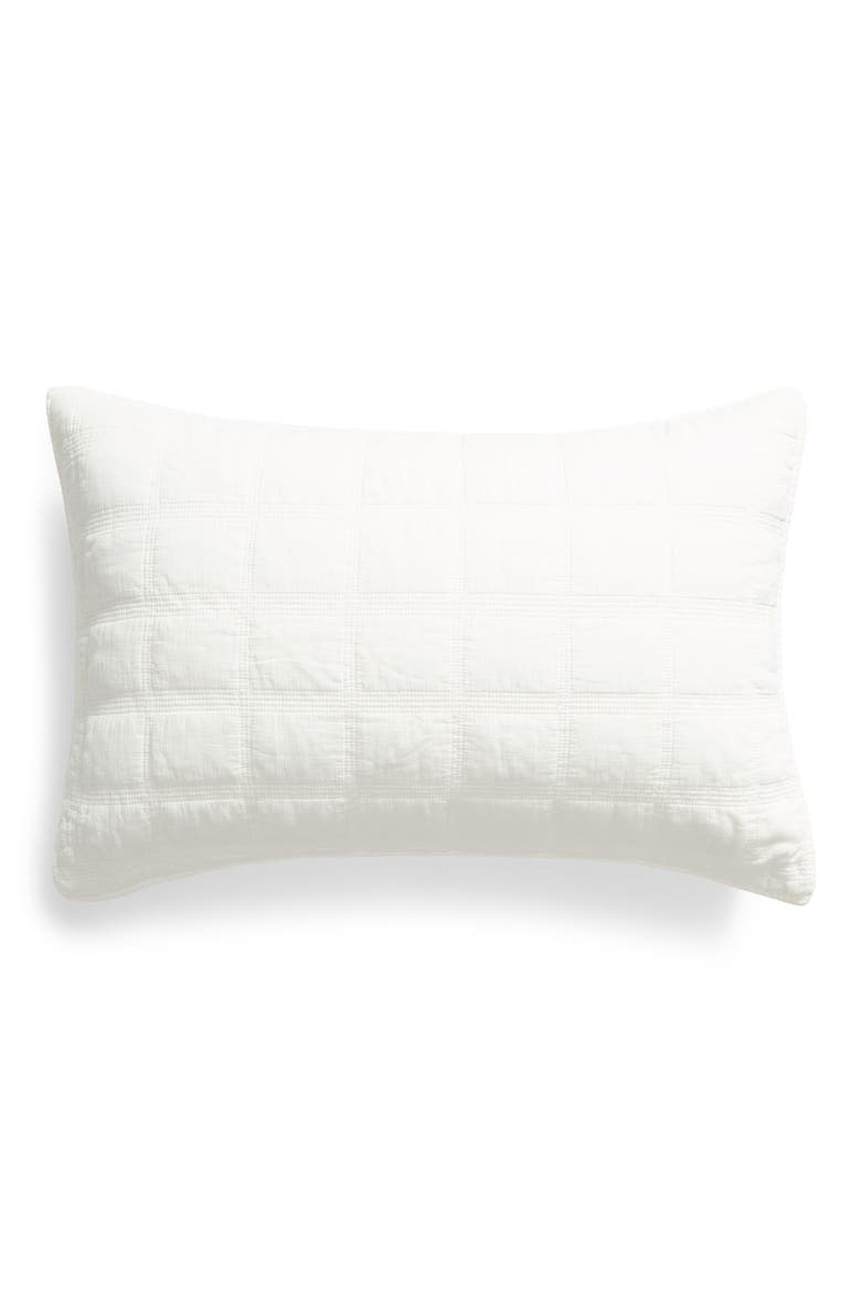 Quilted Everyday Stonewashed Sham, Main, color, WHITE
