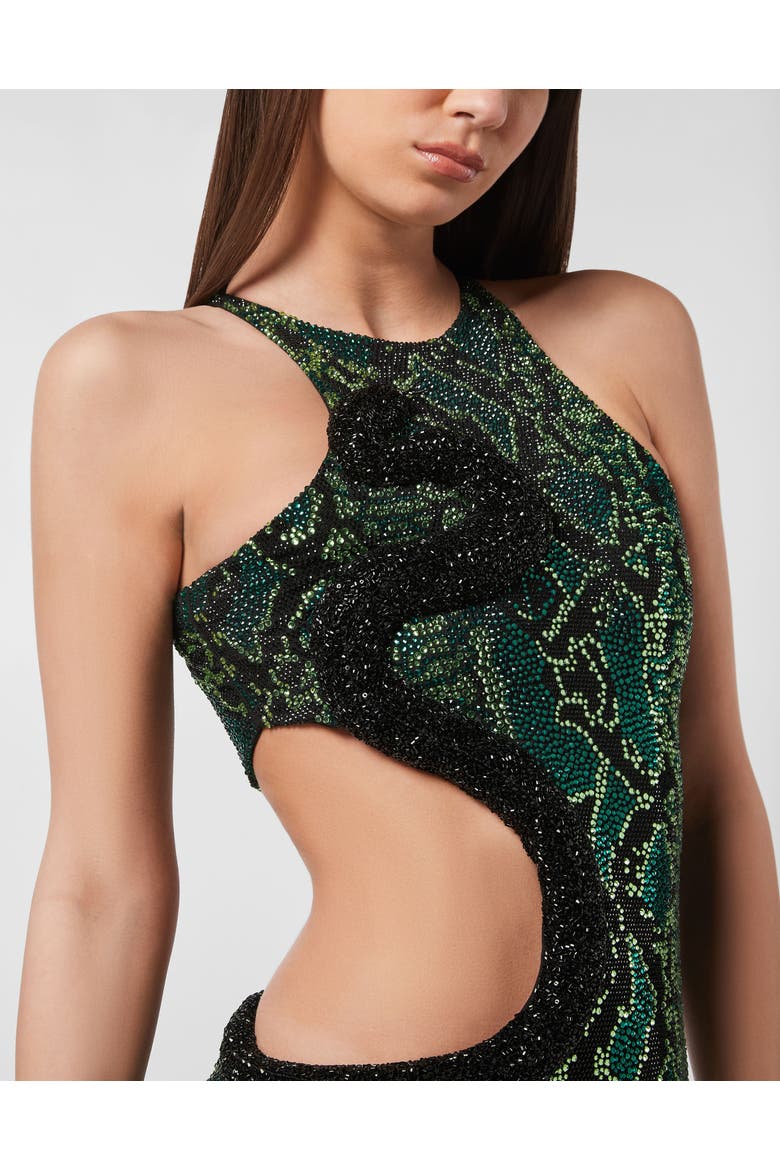 Mini Dress Strass Snake Women, Alternate, color, green
