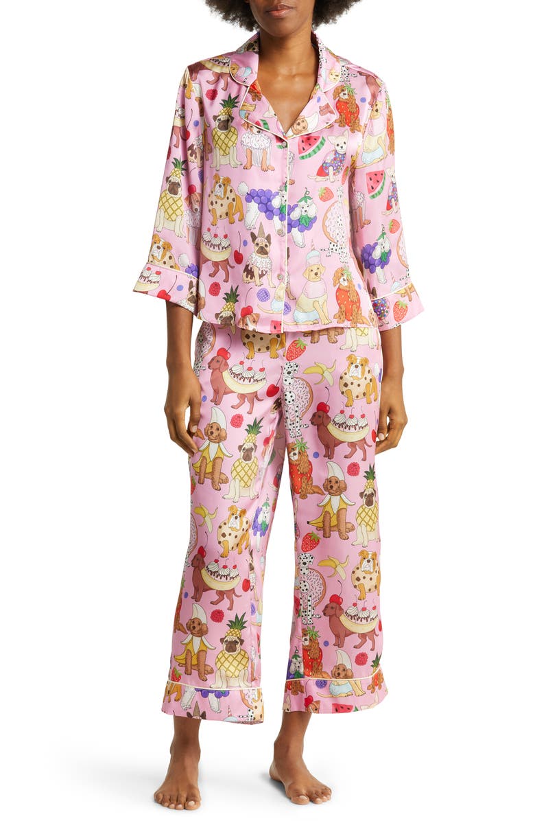 Karen Mabon Dessert Dogs Satin Pajamas, Main, color, 